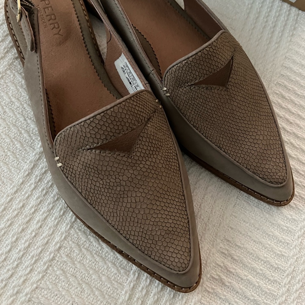 Sperry Slingback Taupe NIB